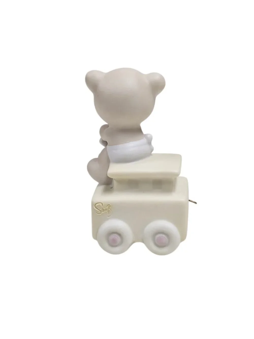 80s - 90s Precious Moments for BABY birthday series train hand-painted figurine